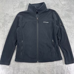 Columbia Benton Springs Fleece Jacket Womens XL Black Soft Cozy Mock Neck Zip Up